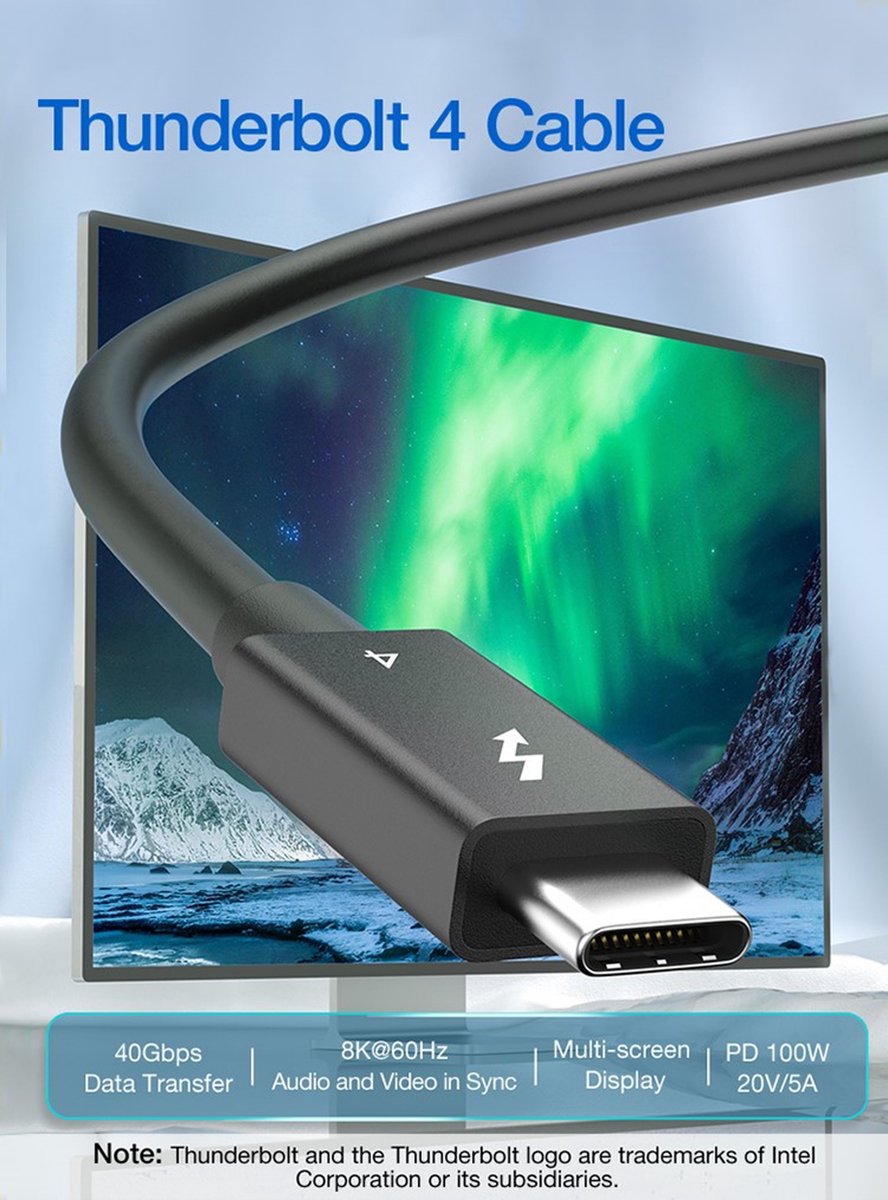 Cable R4 Para Thunderbolt 4 De 40 Gbps, 8 K, 60 Hz, Usb 4, U | Meses