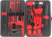 Manicure Set, 25 Pieces Nail Clippers Pedicure Set, Stainless Steel Nail Care Set with PU Leather Case, Suitable for Home Manicure Beauty Nail Tools, Ideal for Family and Friends (Red)