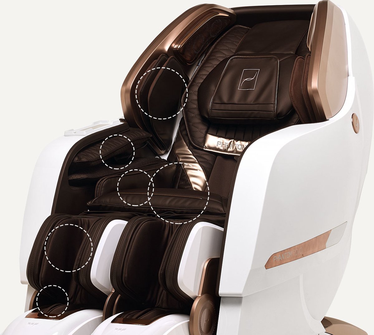 Afbeelding 3 van Bodyfriend Phantom Rovo Massagestoel Wit-Bruin-Goud