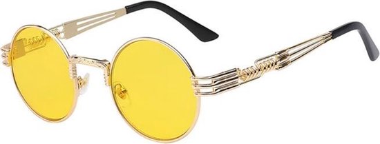 KIMU ronde bril gele glazen heren - nachtbril steampunk zonnebril goud |  bol.com