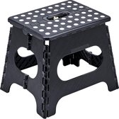 Folding Step Stool with Safety Lock, 28 cm Foldable Plastic Stool for Adults and Children, Portable Step Stool for Bathroom, Kitchen, Holds up to 250 lbs (Black)