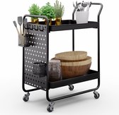 Bol.com Klarstein Chibi - Serveerwagen - 2 Etages - Insteekbord - Zwart aanbieding