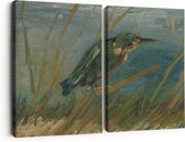 Artaza Peinture sur toile Diptyque Martin-pêcheur sur le front de mer – Vincenct van Gogh – 120 x 80 – Photo sur toile – Impression sur toile