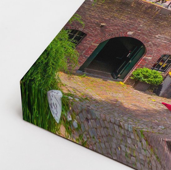 Triptyque sur toile Artaza Maisons sur l'Oudegracht à Utrecht - 90x40 - Photo sur toile - Impression sur toile