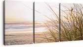 Artaza Peinture sur toile triptyque Plage et dunes au coucher du soleil - 90 x 40 - Photo sur toile - Impression sur toile