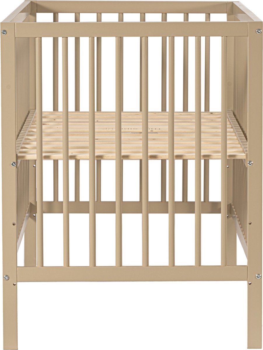 Born Lucky ® Baby Bed / Ledikant Mees 60x120 cm Met Verstelbare Bodem & Massief Hout - Clay – foto 8
