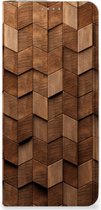 Book Wallet Case geschikt voor OPPO Reno8 Wooden Cubes