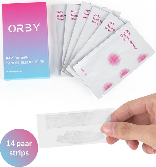 Orby® PAP+ Whitening Strips - Inclusief Bamboe Tandenborstel - Tandenbleekset - Tanden bleken - Witte Tanden