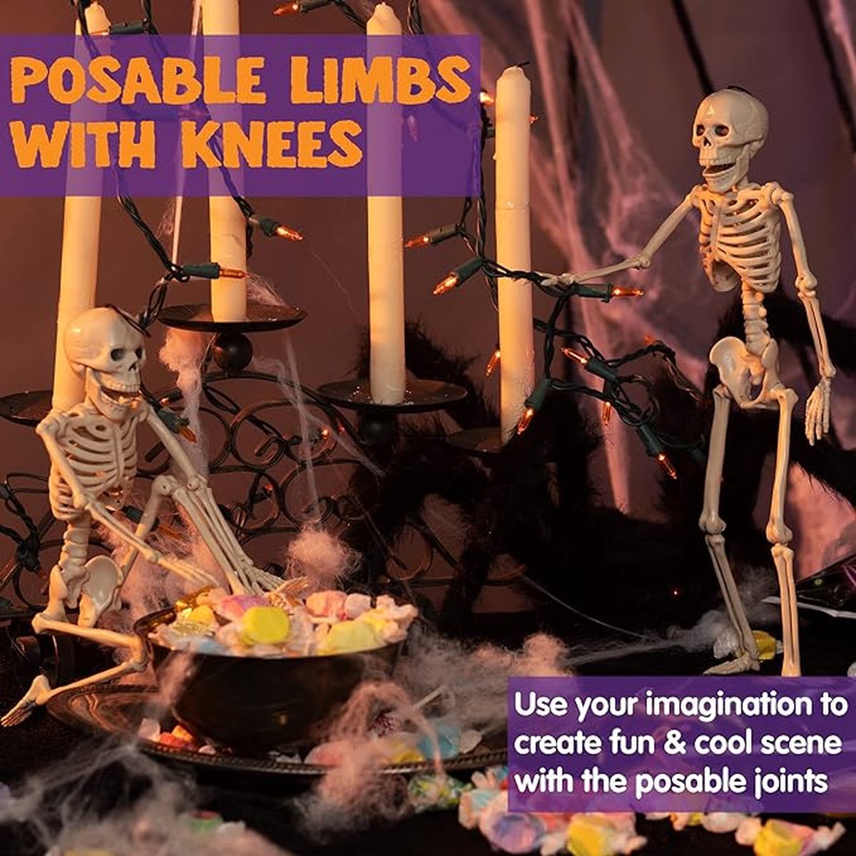 Fosforescerende skeletten versiering Halloween