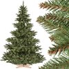 Kunstkerstboom, groene stam, gemaakt van PVC, inclusief houten standaard, 220 cm, FT14-220