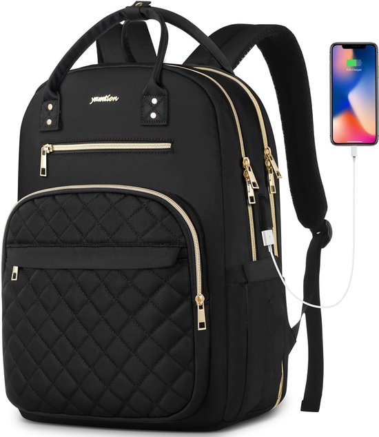 Laptoptas 17.3 inch Zwart motief USB oplaadpoort 47 x 33 x 15 cm Veel. bol