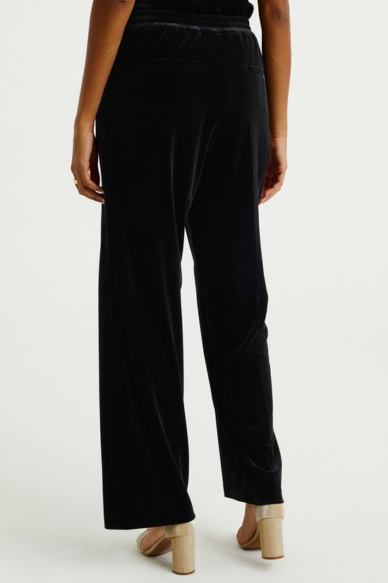 WE Fashion Dames wide leg broek van velvet