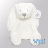 VIB® - Konijn groot 60 cm - Wit - Babykleertjes - Baby cadeau