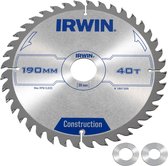 Lame de scie circulaire Irwin pour le bois | Construction | Ø 190mm Trou d'axe 30mm 40T - 1897200