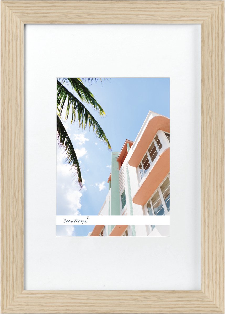 Fotolijst - SecaDesign - Fika - 30x40 / 20x30 cm fotomaat met passe-partout - Naturel - Fotokader