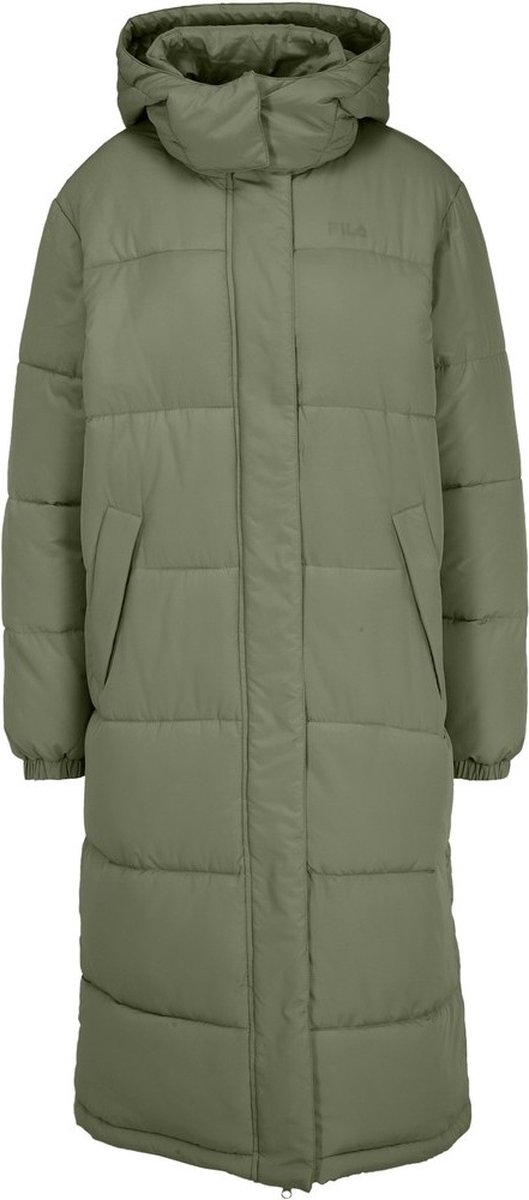 Fila dames gewatteerd jack Braunfels Long Puffer Jacket Oil -S Groen