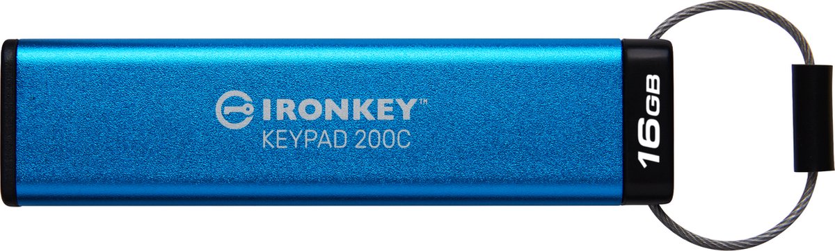 Kingston IronKey Keypad 200 16 GB usb-stick USB-C 3.2 (5 Gbit/s)