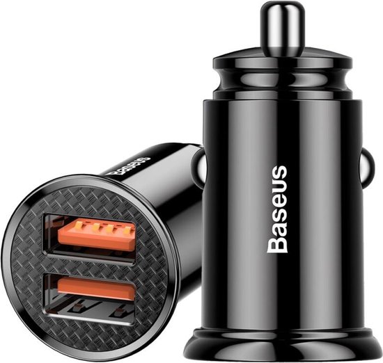 Baseus Dubbele USB Poort Autolader 30W met Quick Charge 3.0 Zwart