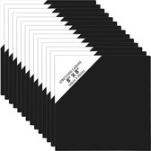 Belle Vous 14 Pak Blank Zwart Canvas – 20 x 20 cm – Voorgerekte Canvas Paneelborden – Geschikt voor Acryl en Olieverf, Maar ook Schetsen en Tekenen