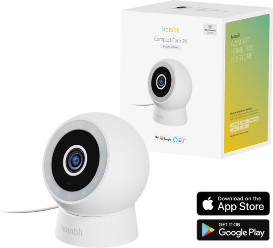 Hombli Compact Model - Beveiligingscamera - Bewakingscamera voor buiten - Floodlight camera - Outdoor camera - 2K - Gekleurd Nachtzicht - Bewegingsdetectie - Wit van Hombli — afbeelding 2