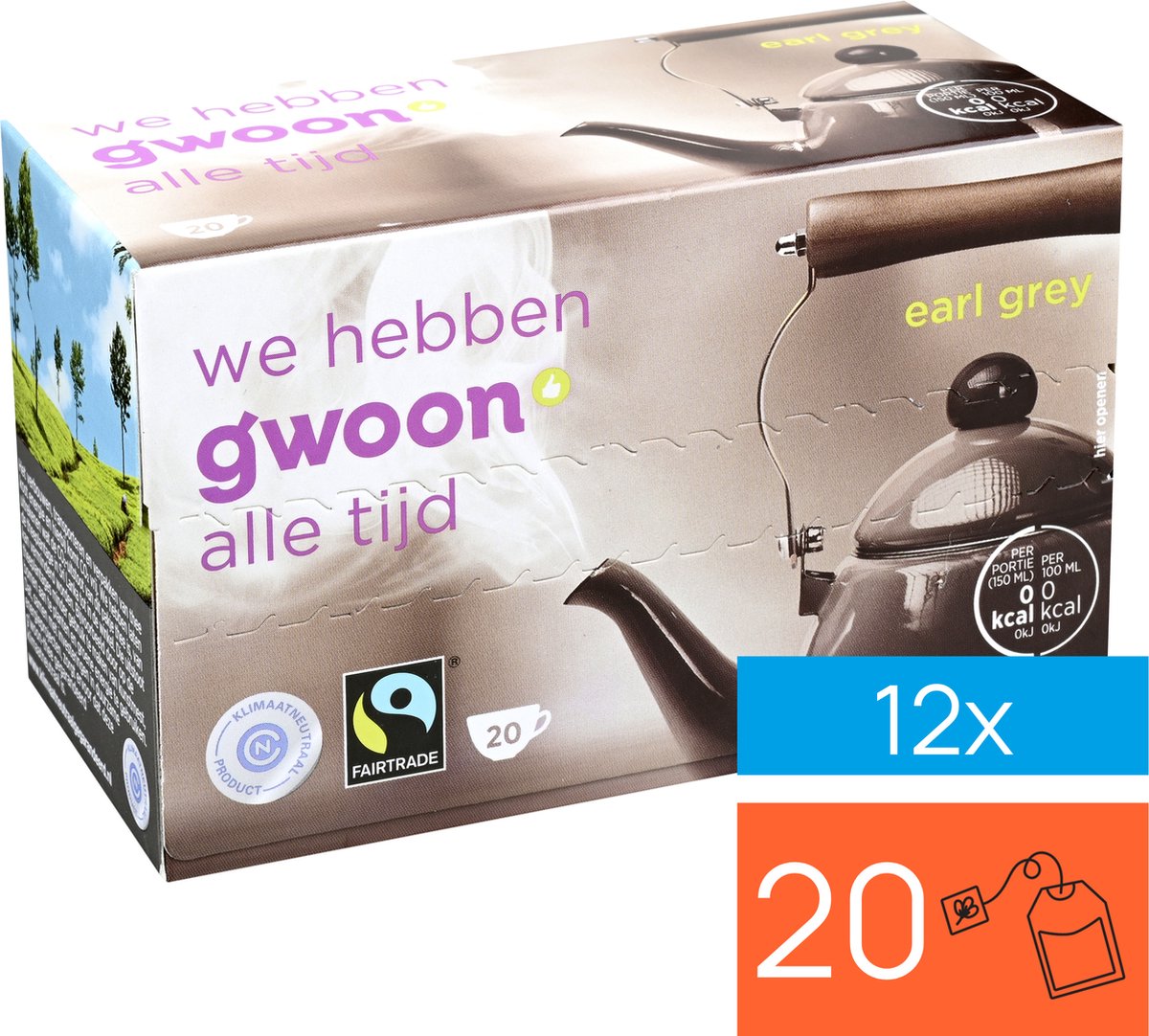 Goedkoopste G'woon Thee Earl Grey 20x2g