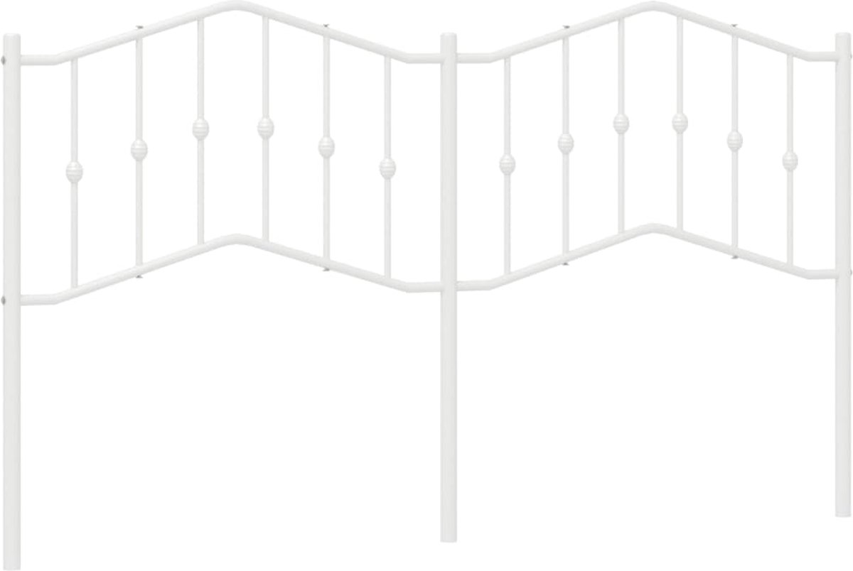 vidaXL Vervangend - hoofdbord - 160 - cm - metaal - wit