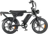 V8 2.0 pro Fatbike E-Bike 250 watt motorvermogen maximale snelheid 25 km/U 20X4.0 Dikke Banden met dubbele batterijen 100km afstand