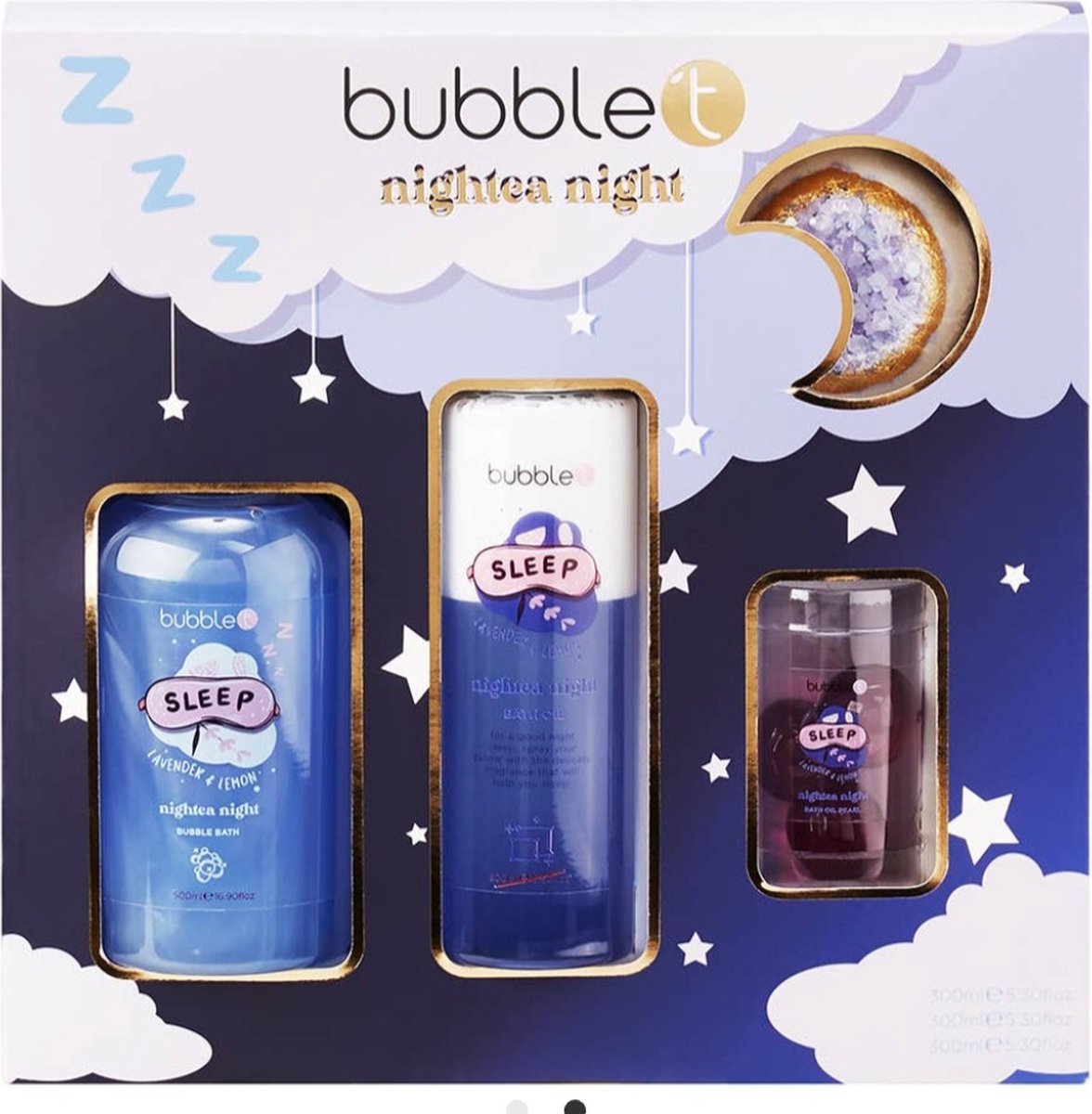 Goedkoopste geschenk set -Bubble't- lavendel night time essentials bath giftbox