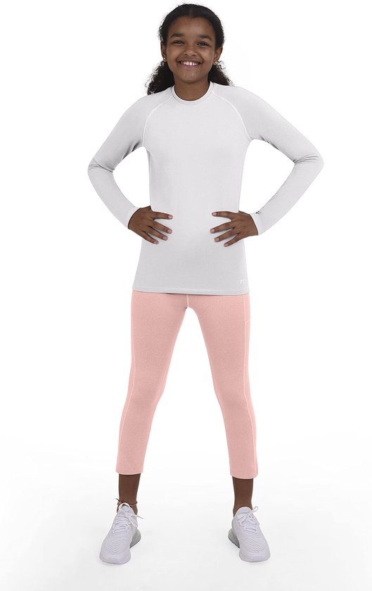 TCA Filles SuperThermal Performance Base Layer Running Training Top - Wit, 8-10 ans