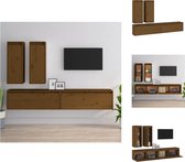 vidaXL Televisiemeubels Classique - 100 x 30 x 35 cm en 30 x 30 x 80 cm - Massief grenenhout - Kast