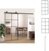 vidaXL Schuifdeur - Binnendeuren - 102.5 x 205 cm - Wit - ESG-glas en aluminium - Deurhor