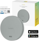 Hombli Slimme Rookmelder met Magneet - Brandmelder - 10 jaar batterij - Luid alarm - App & mobiele meldingen - Eenvoudige installatie - Grijs