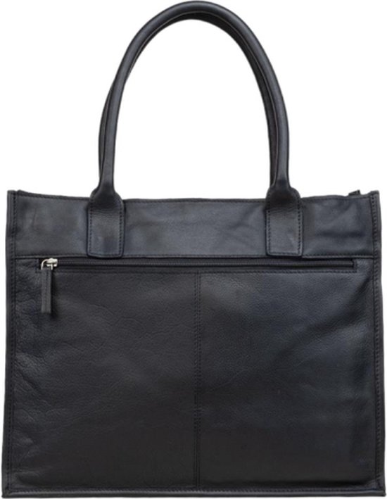 DSTRCT Sac pour ordinateur portable / Sac de travail / Porte-documents Femme - 15 pouces - Cuir - Preston Park - Zwart