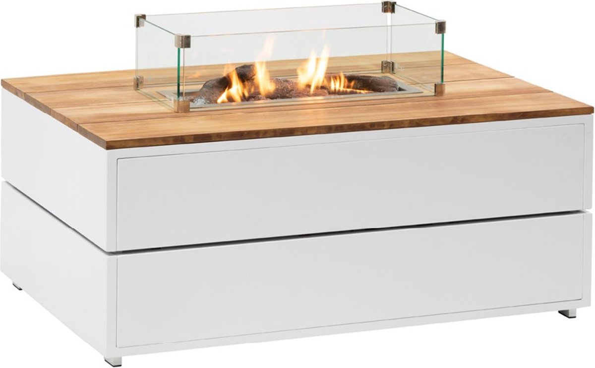 Cosi Cosipure 120 - Fire Table - White with teak