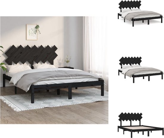 HAHRIR Bedframe met gestoffeerd houten metalen bedframe, modern