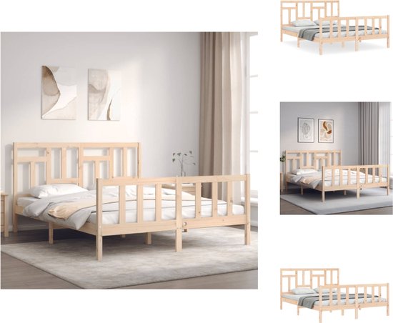 Bedframe 90x200cm, eenpersoonsbed massief grenen bed incl. 2 laden, hoofdeinde en lattenbodem tienerbed gastenbed (grijs