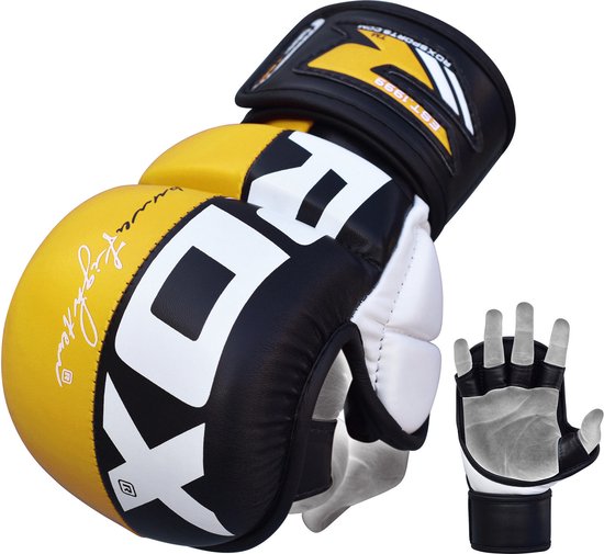 Gants MMA RDX T6 Plus - Jaune - Taille M - Nouveau Modèle !!!