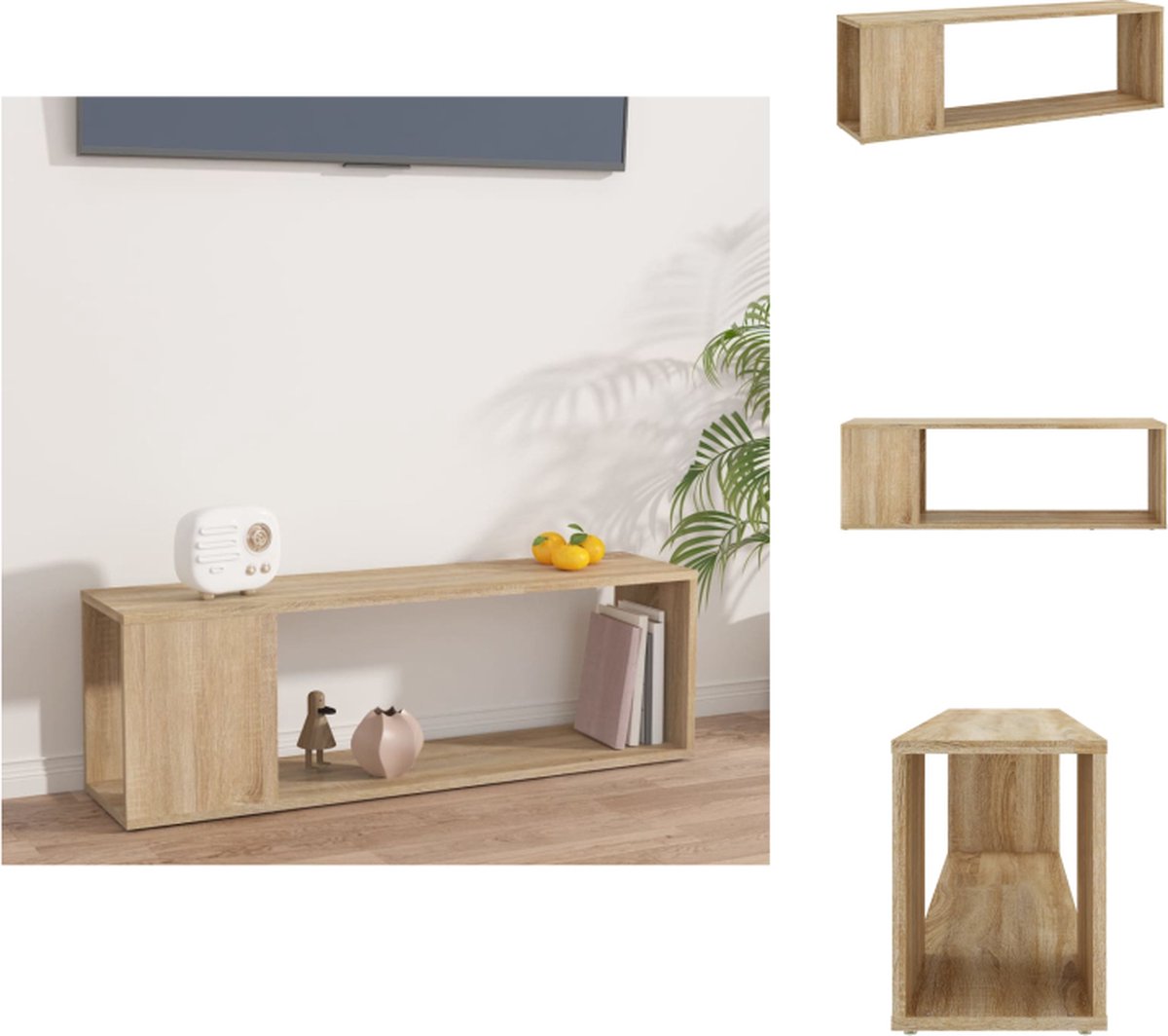 vidaXL Tv-meubel - Tv-meubels - Tv Meubel - Tv Meubels - Tv-meubel 100x24x32 cm bewerkt hout sonoma eikenkleurig