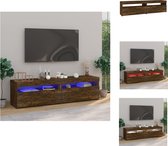 vidaXL TV-meubel - Set van 2 - 75 x 35 x 40 cm - RGB LED-verlichting - Gerookt eiken - USB-aansluiting - Kast