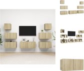 vidaXL TV-meubelset Sonoma Eiken - Hangende spaanplaat meubelset met opbergvakken - Reinigbaar - Montage vereist - Afmetingen- 60 x 30 x 30 cm / 80 x 30 x 30 cm / 30.5 x 30 x 30 cm - Kast