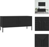 vidaXL Tv-meubel - Staal - 105x35x50 cm - Zwart - Kast