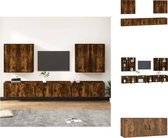 vidaXL TV-meubelset - gerookt eiken - 2x 100x34.5x40cm - 2x 40x34.5x40cm - 4x 40x34.5x80cm - Kast