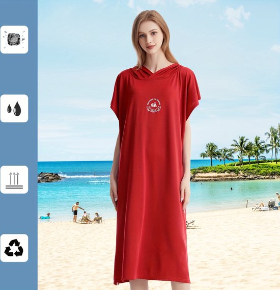 Livano Surf Poncho pour Adultes - Serviette à langer douce - Femme et homme - Zwart