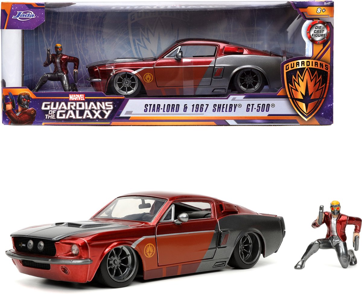 FORD Mustang Shelby GT500 avec figurine STAR LORD Les gardiens de