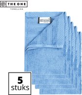 The One Toweling Serviettes d'invité en Bamboe - Pack économique - Petites Handdoeken - Bamboe/ Katoen - 30 x 50 cm - Aqua Azure - 5 pièces