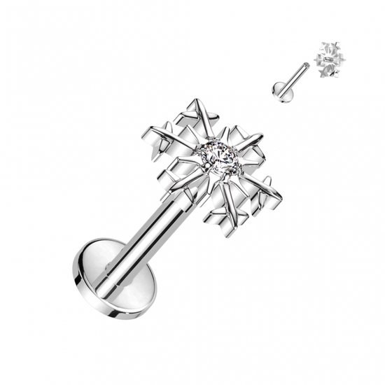 Piercing titanium snowflake 1.2x8
