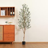 Olive Tree Artificial 180 cm Artificial Plant Large Artificial Plants Fake Plastic Plants in Pot for Home Decor Room Decoration Bedroom Decoration