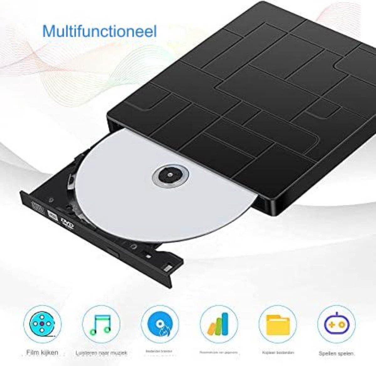Juqoyue Universele Externe CD Speler Auto - Draagbare USB CD Speler Met AUX - Voor Auto's Zonder CD Speler
