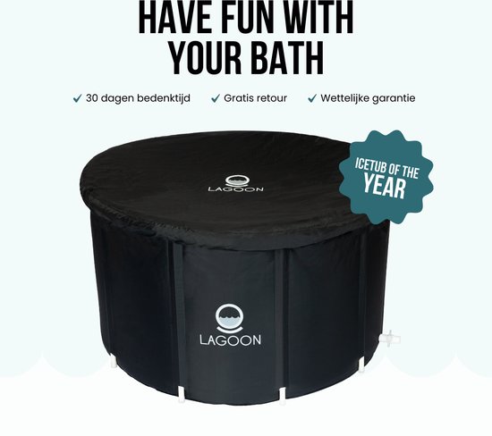 Lagoon® IJsbad 120 cm XXL - Geschikt voor 2 personen - Ice Bath - Dompelbad - Opvouwbaar & Inklapbaar ijsbad - Opblaasbaar Zitbad-