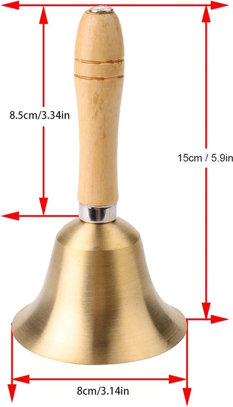Bronzen handbel met houten greep - Catawiki